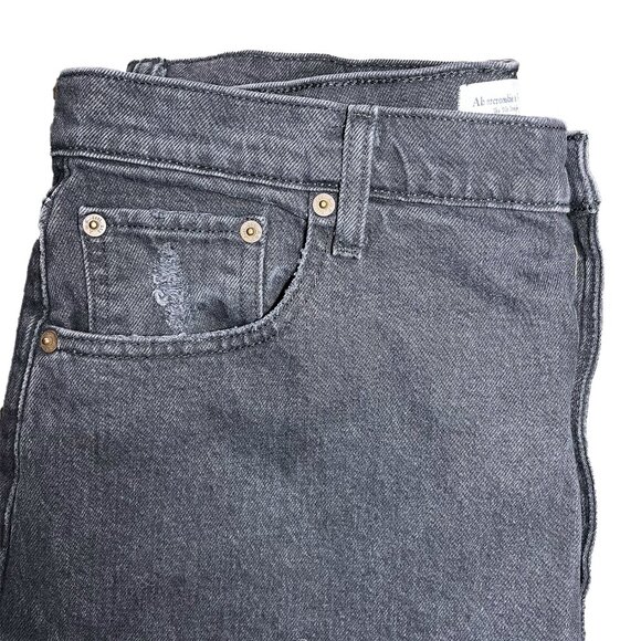 Abercrombie & Fitch Women's Ultra High Rise 90s Straight Jean Black 32/14R - Picture 10 of 11